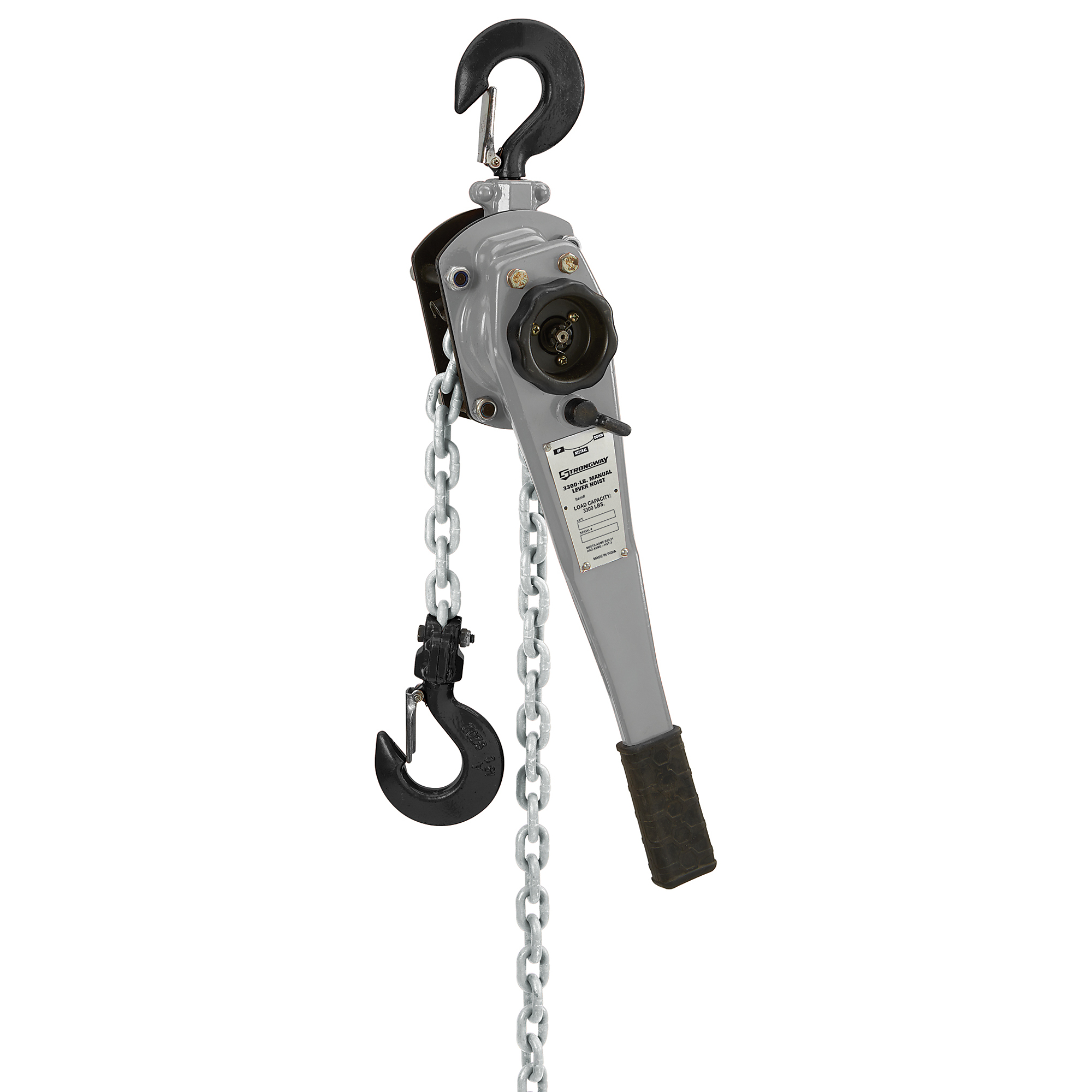 Strongway HeavyDuty Lever Chain Hoist, 3300Lb. Capacity, 15ft. Lift